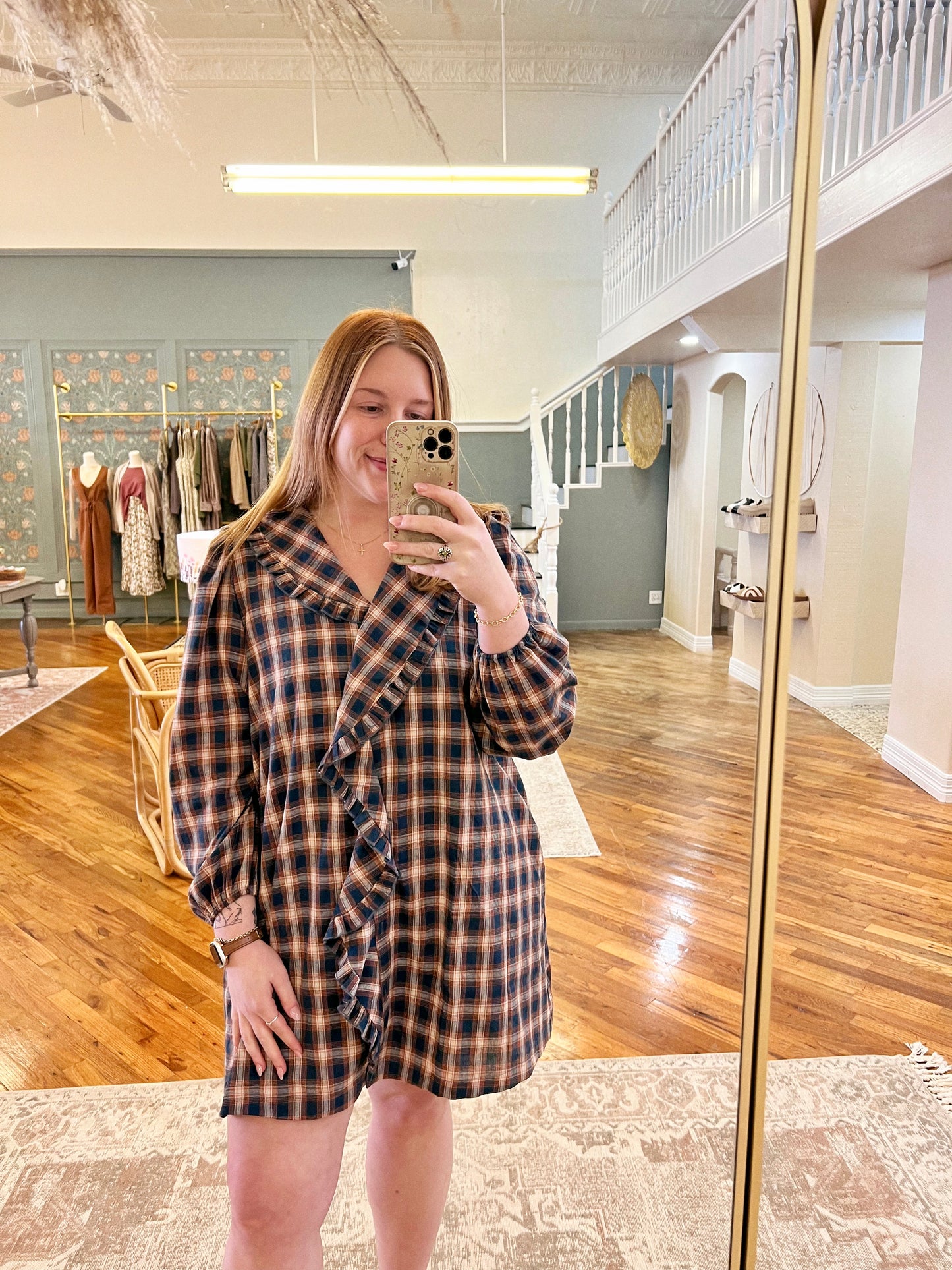 Plaid Ruffle Dress